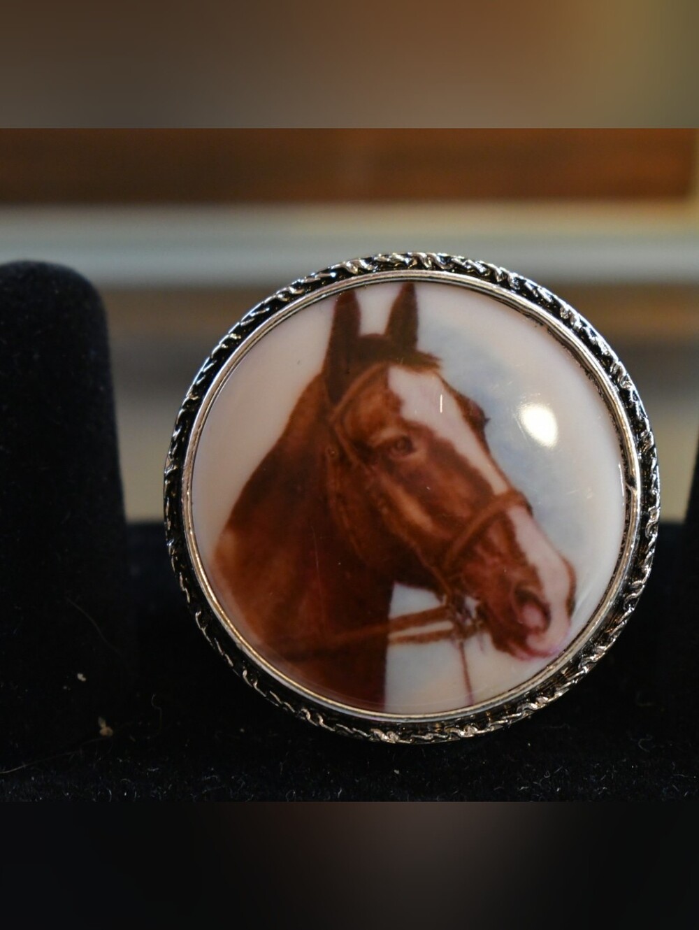 Classic Horse Cameo Adjustable Ring